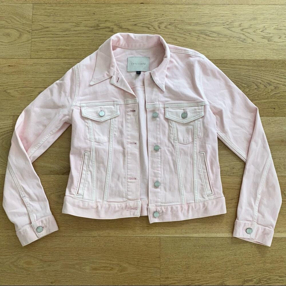 Sanctuary Kyle Cropped Denim Jacket in Rosebud Pink